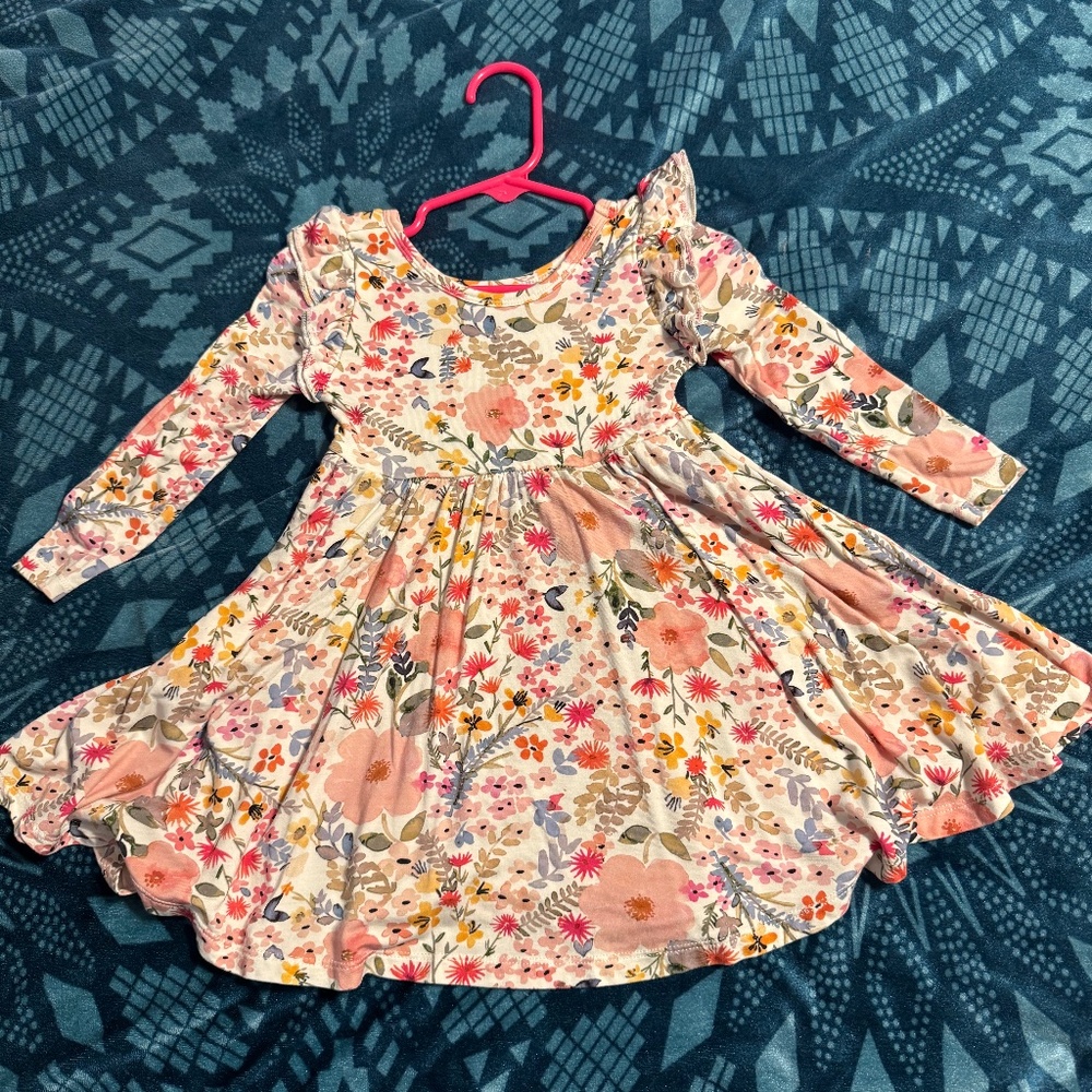 Little Sleepies PLAY dress Mauve Meadow